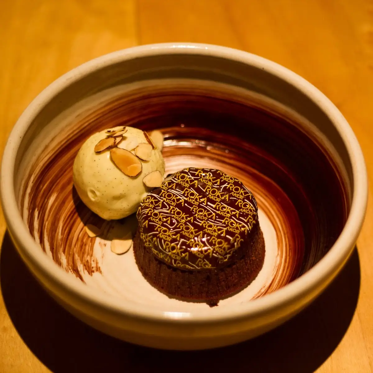 Warm Valhrona Chocolate Cake with Almond
