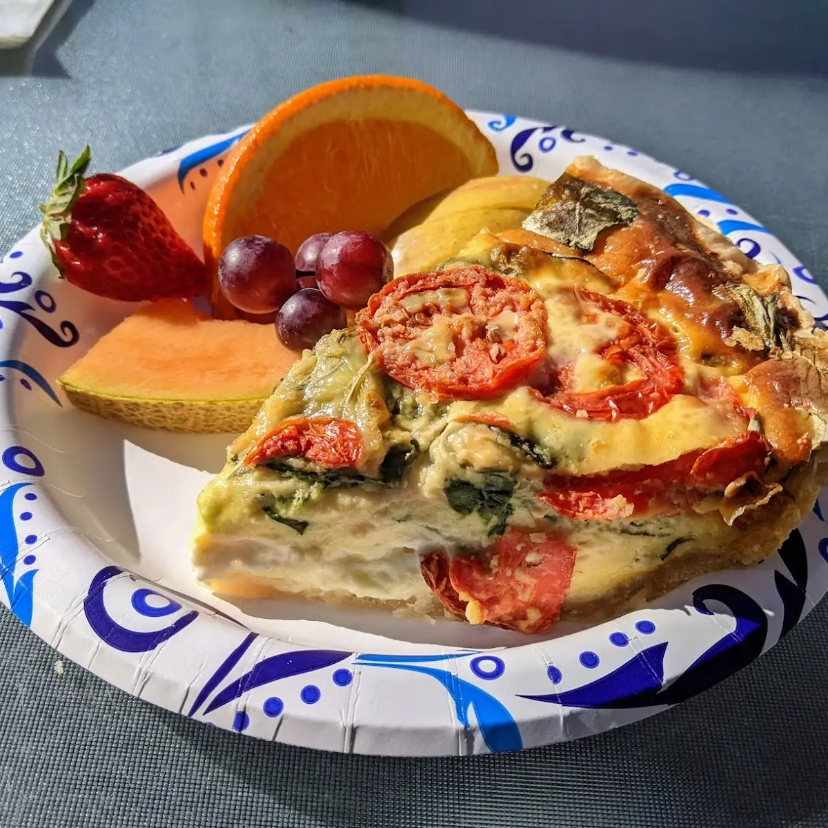 Spinach Tomato Goat Cheese Quiche