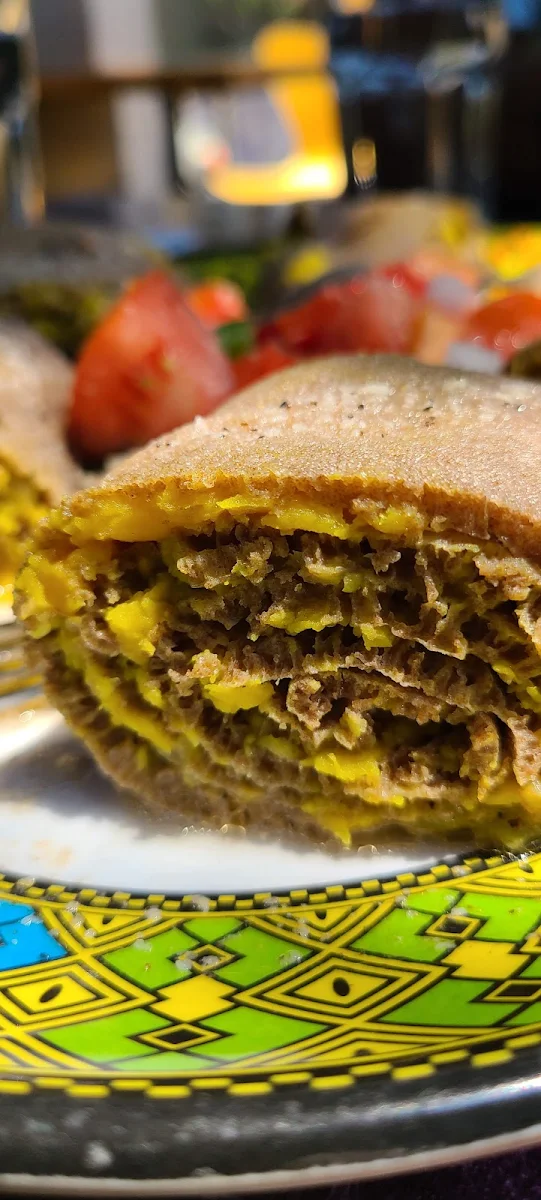 Enjera Rolled with Non Spicy Lentils, Rendez-Vous Ethiopian and Eritrean Restaurant