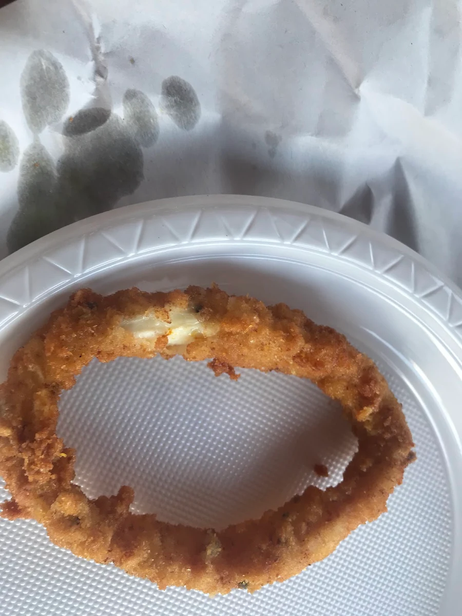 Six Onion Rings, Snapper And Snacks