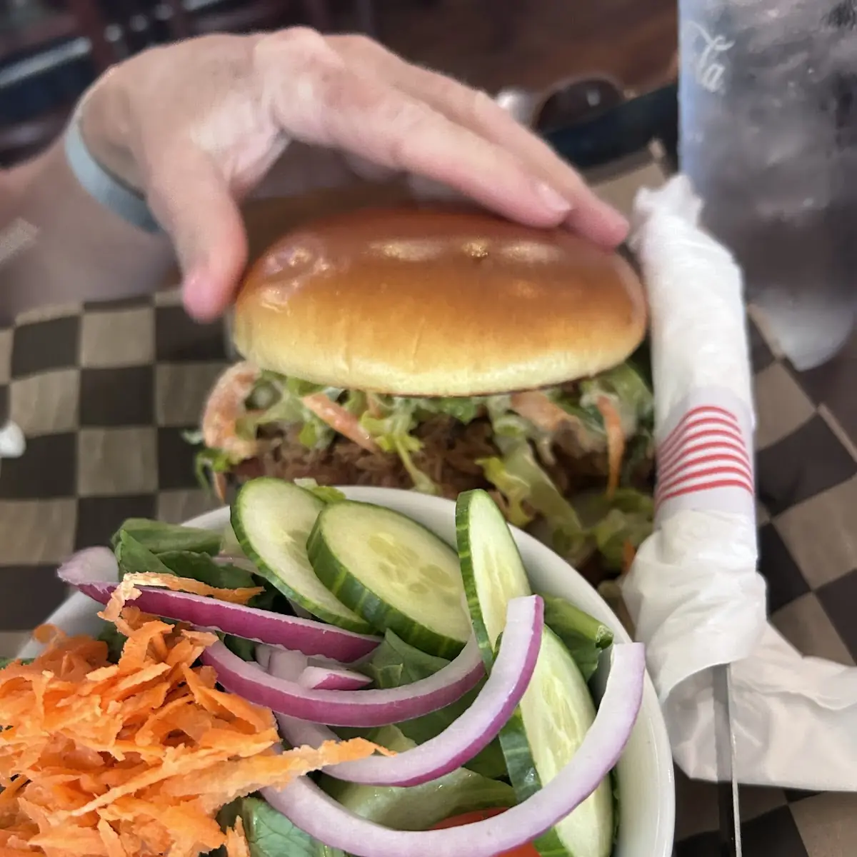 Pulled Pork Sandwich with Side Salad