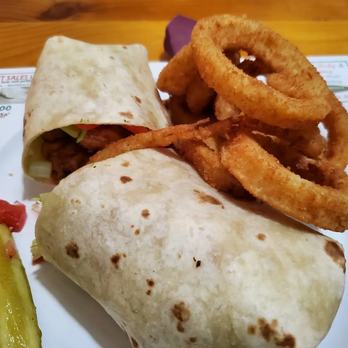Crispy Chicken Wrap with Onion Rings