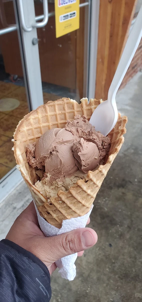 Coffee and Chocolate Ice Cream Waffle Cone