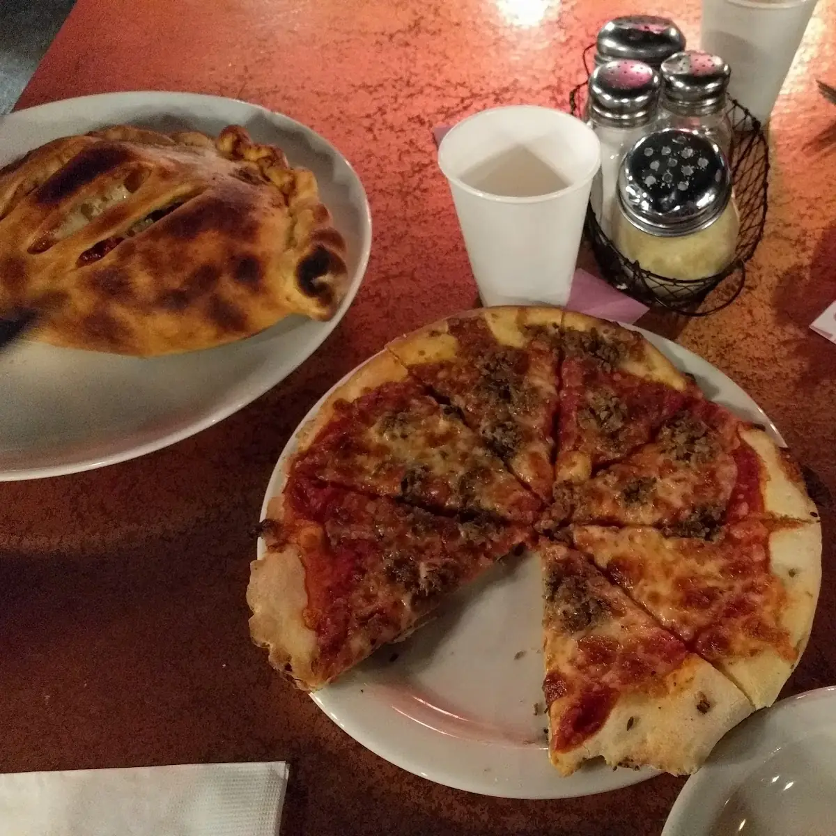 Calzone and Sausage Pizza