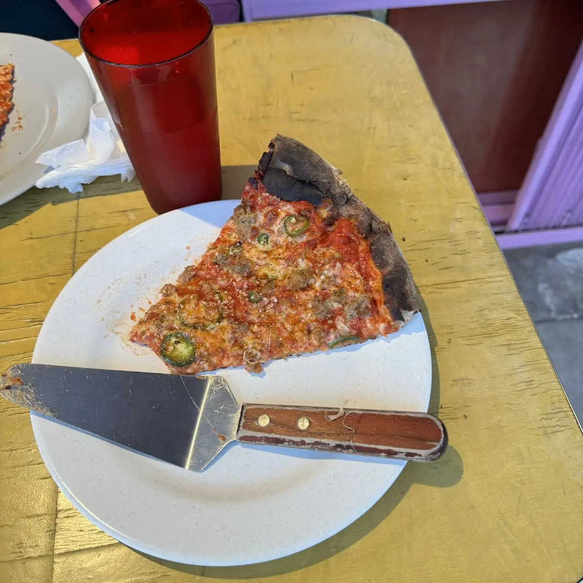 Sausage Pizza Slice with Jalapenos