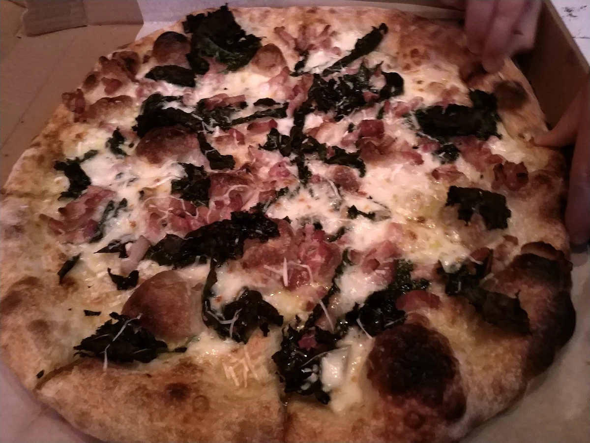 Kale and Bacon Pie, North of Brooklyn Pizzeria
