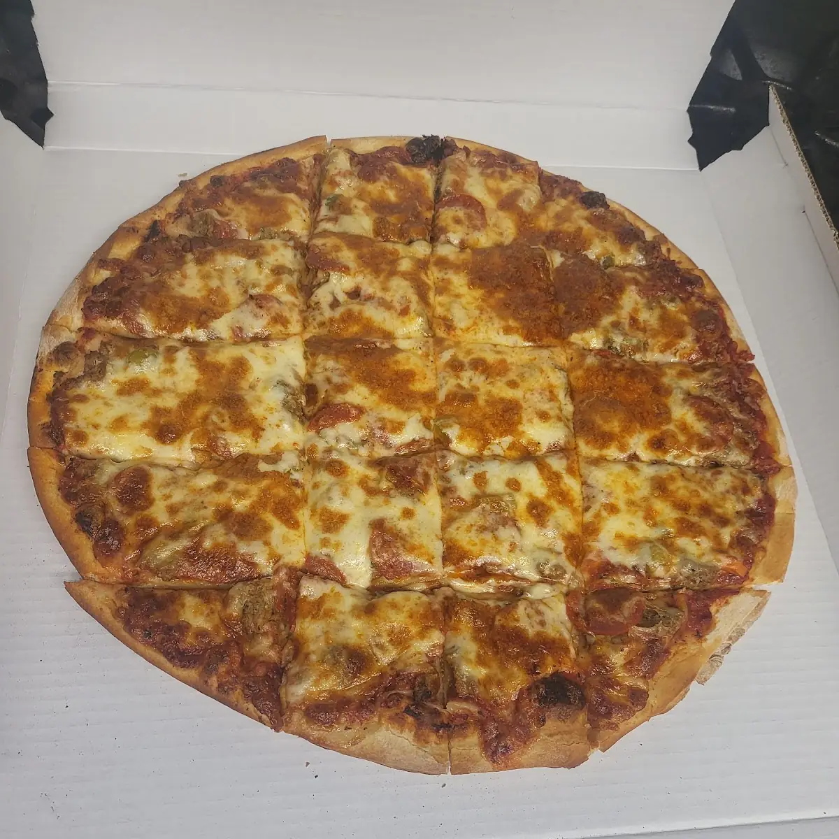 Turkey Sausage and Turkey Pepperoni Pizza