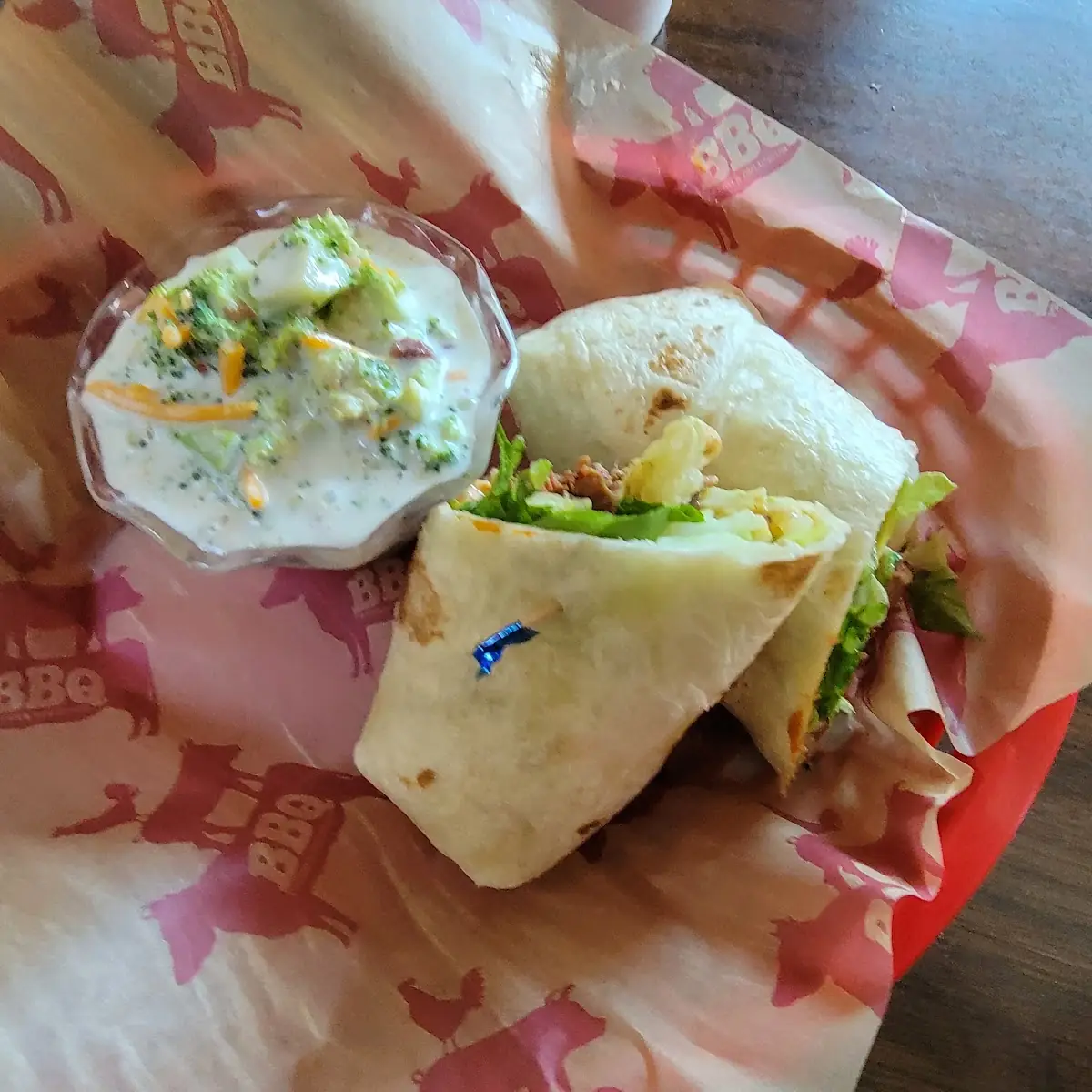 Brisket Wrap with Broccoli Salad