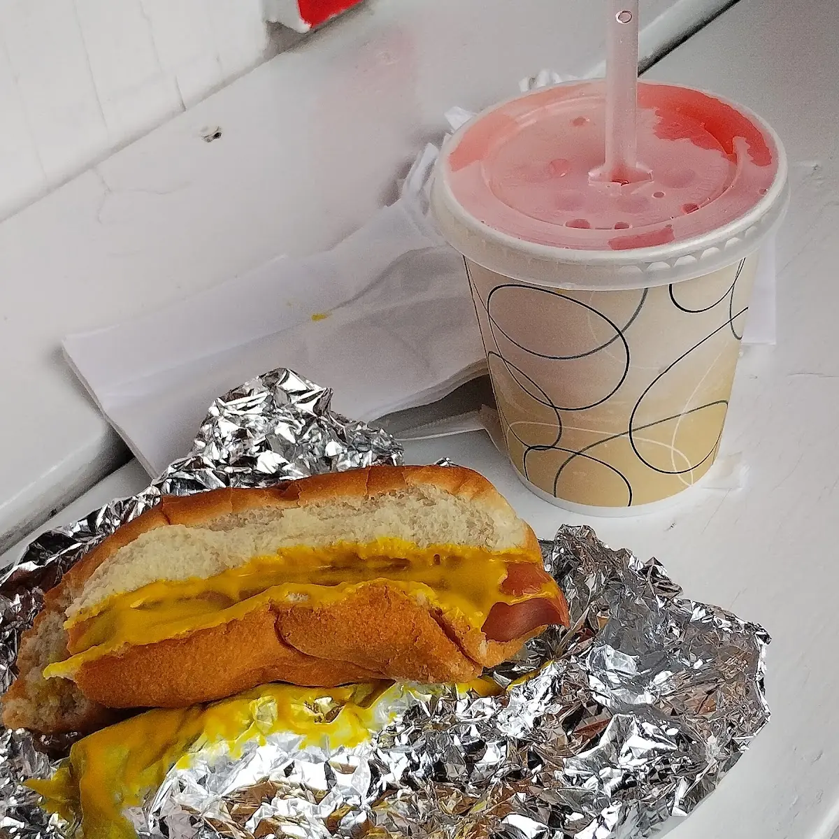 Hot Dog and a Bubble Gum Slushies