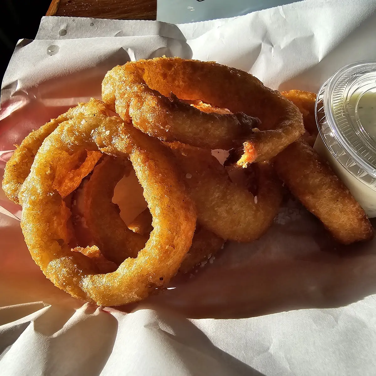 Onion Rings with Ranch Dressing