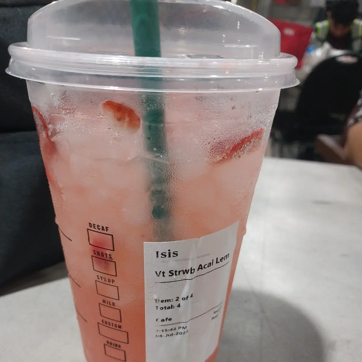 Strawberry Açaí Starbucks Refreshers Beverage