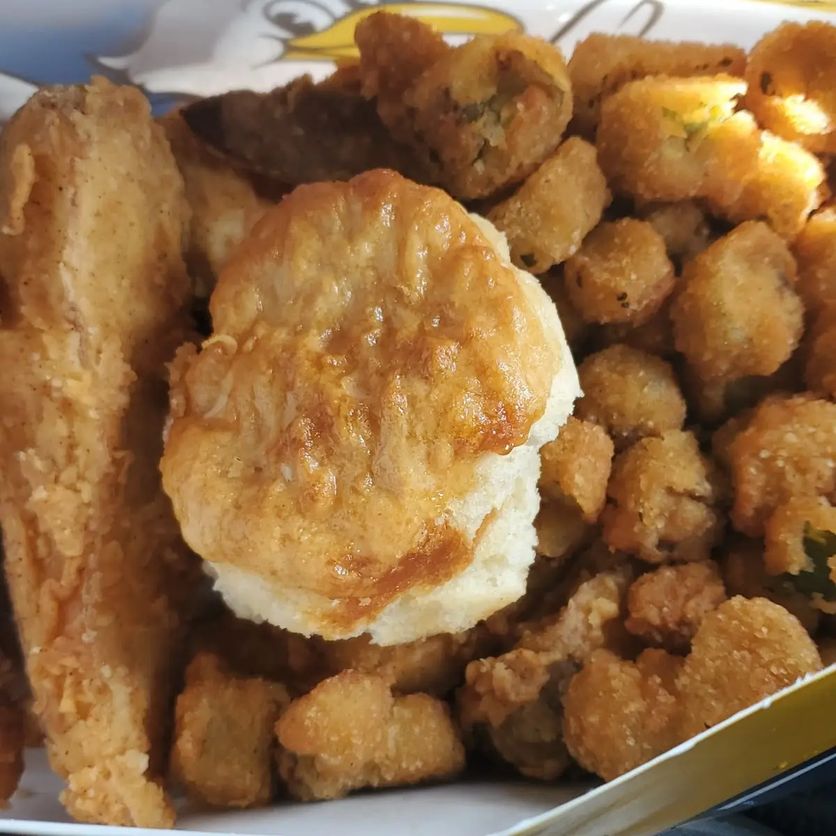 Chicken Tenders Biscuit & Fried Okra