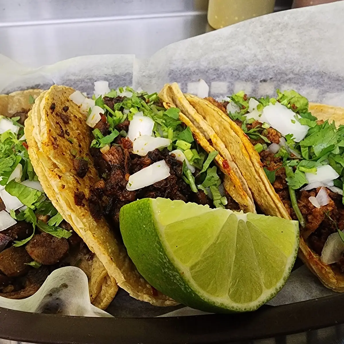 Steak and Al Pastor Tacos