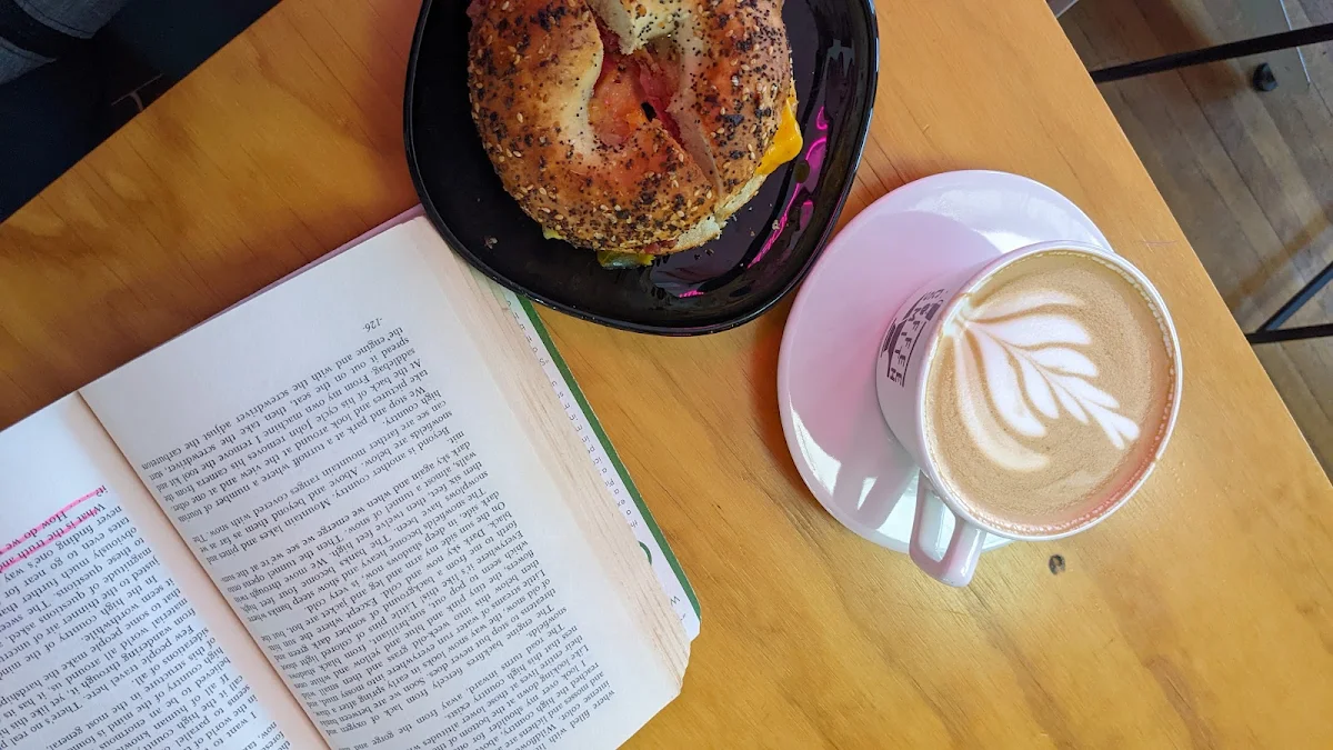 Breakfast Sandwich & Lavender Latte