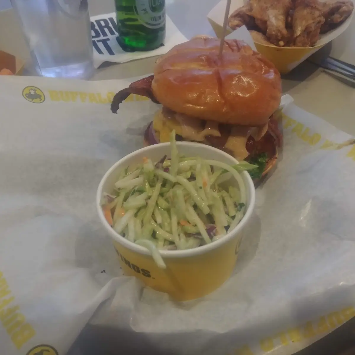 Double Cheeseburger and Slaw