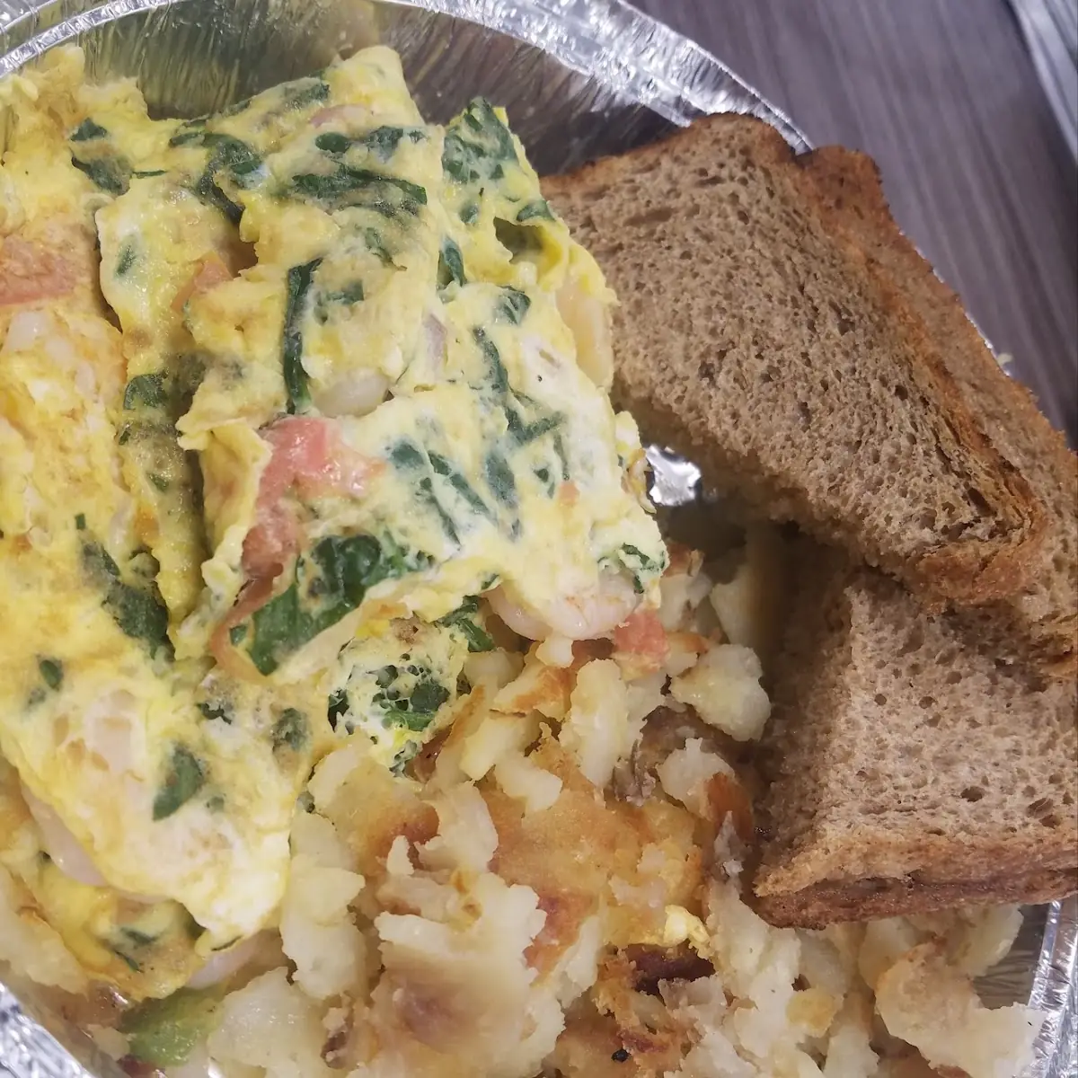 Mediterranean Omelette with Home Fries