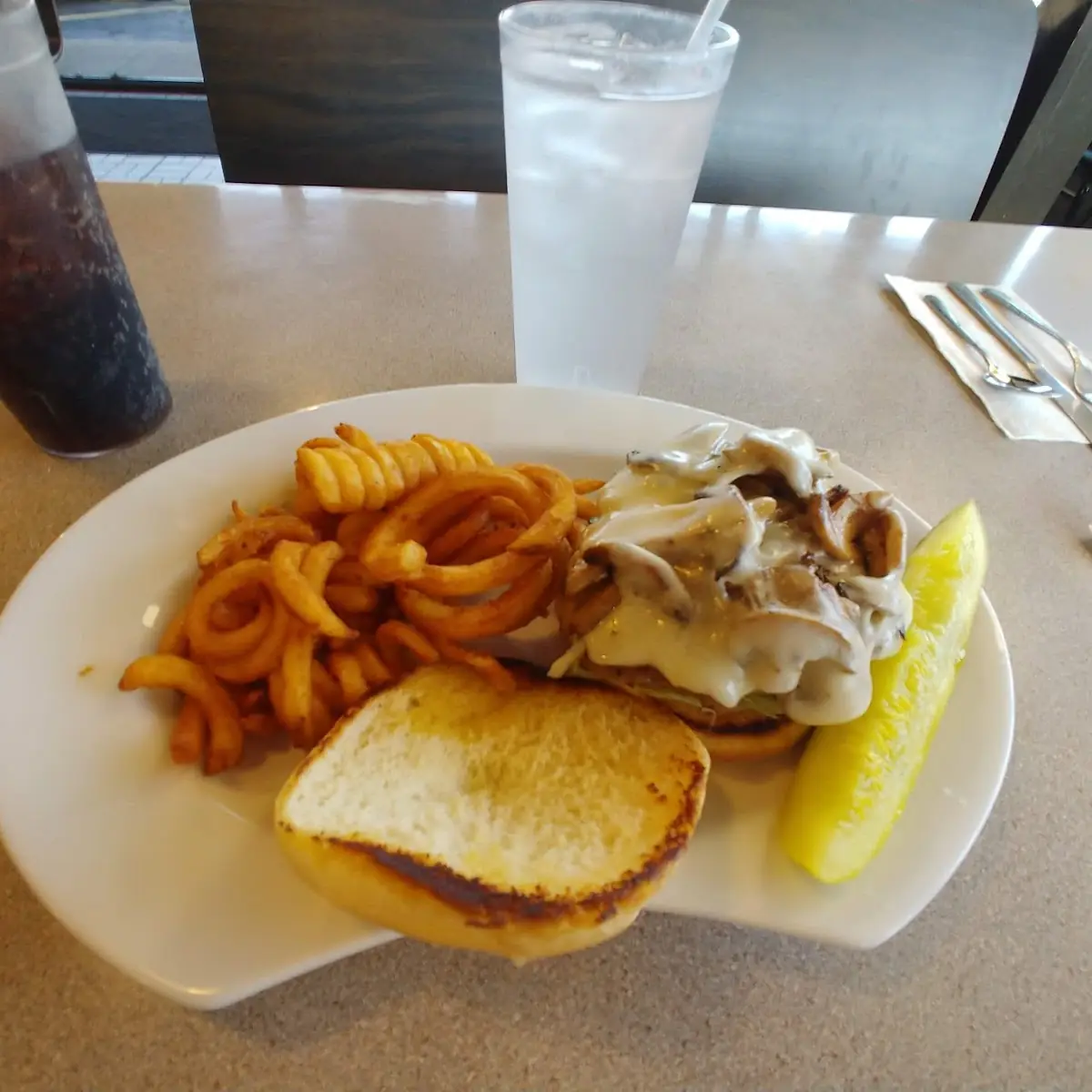 Mushroom and Swiss Burger