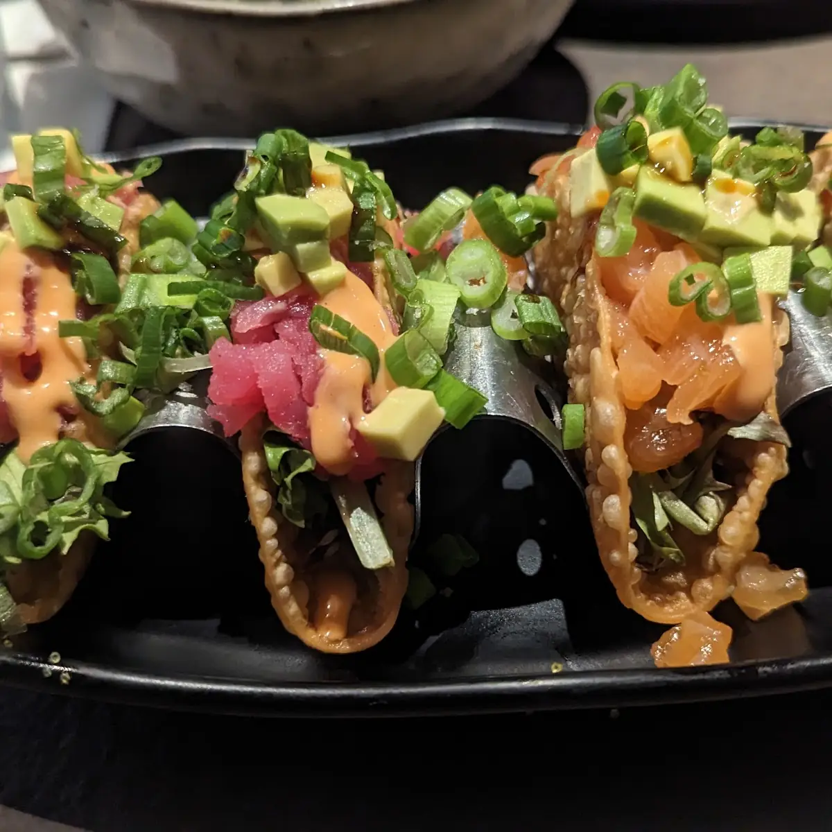 Double Spicy Salmon & Tuna Tacos