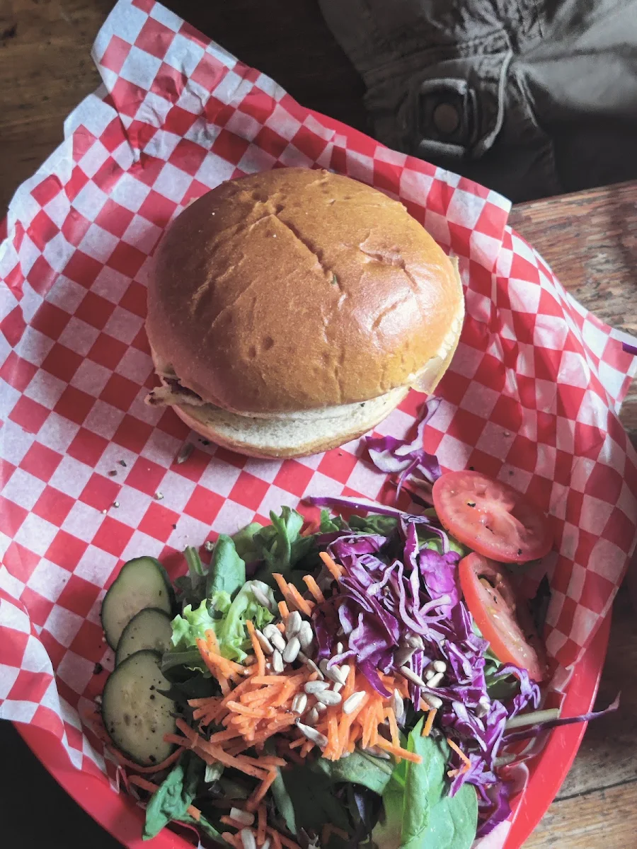 Chicken Burger with Side Salad, The Siding Café