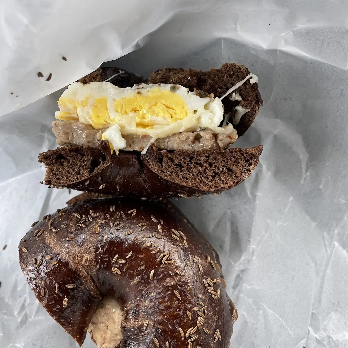 Sausage Egg and Cheese Bagel Sandwich