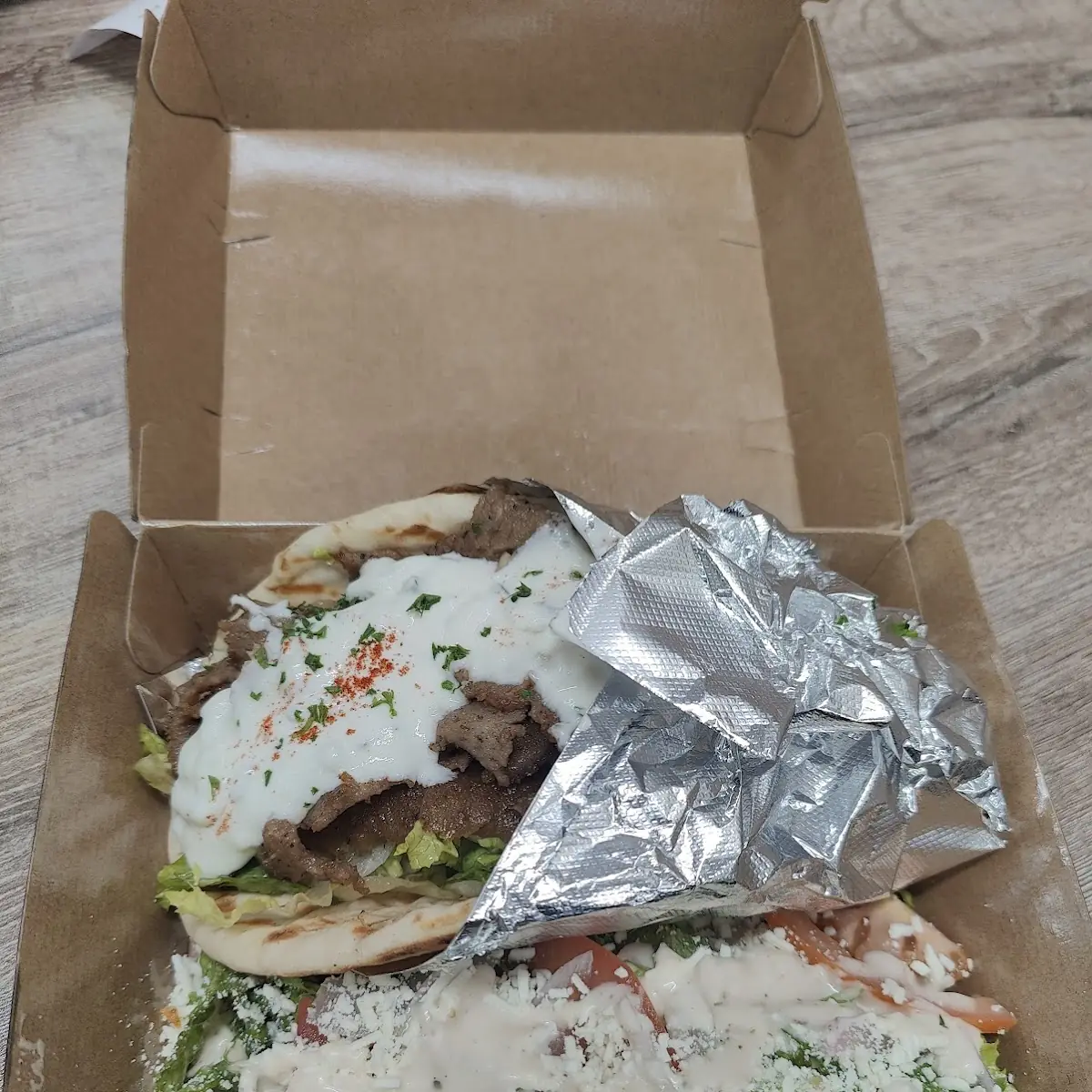 Gyro Sandwich and Salad