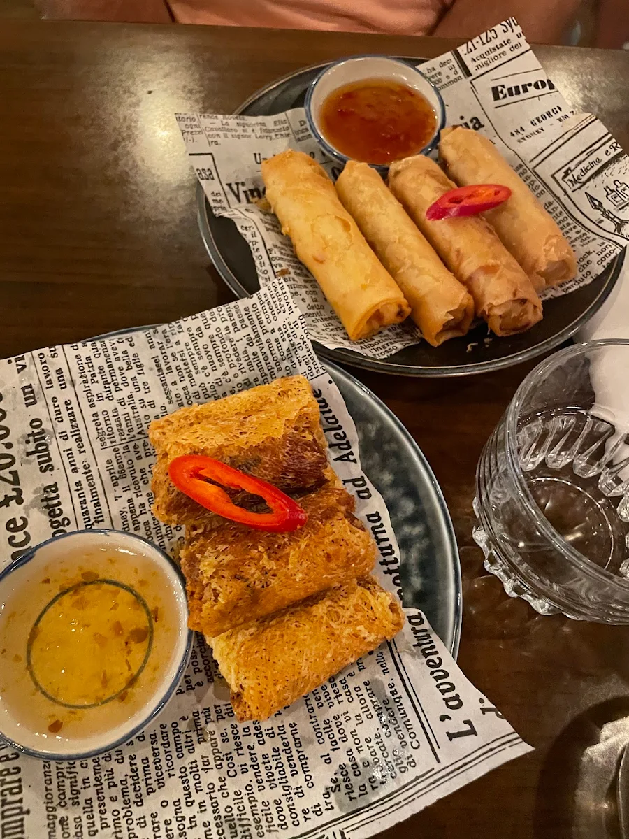 Egg Fried Rice with Spring Rolls