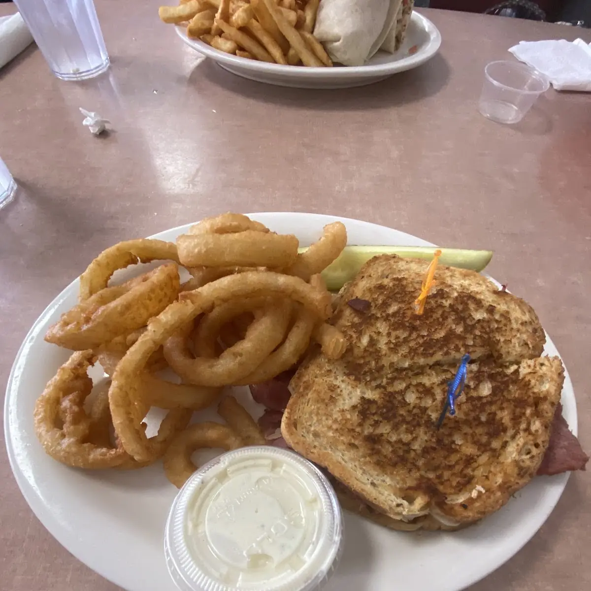 Great Rueben Sandwich with Onion Rings