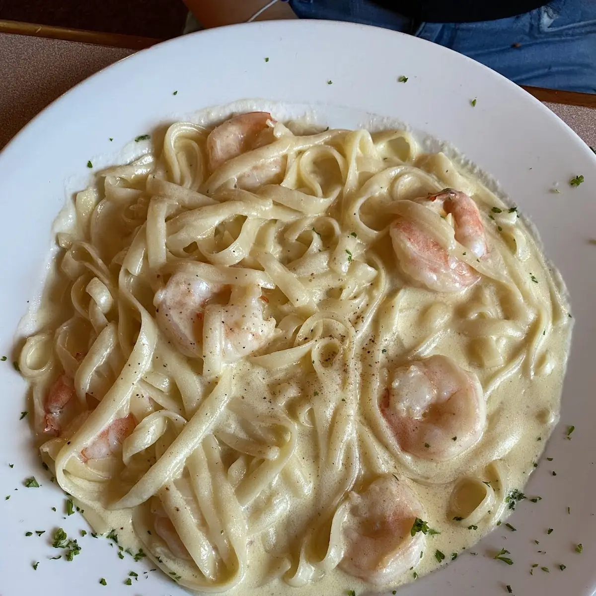 Fettuccine Alfredo with Shrimp