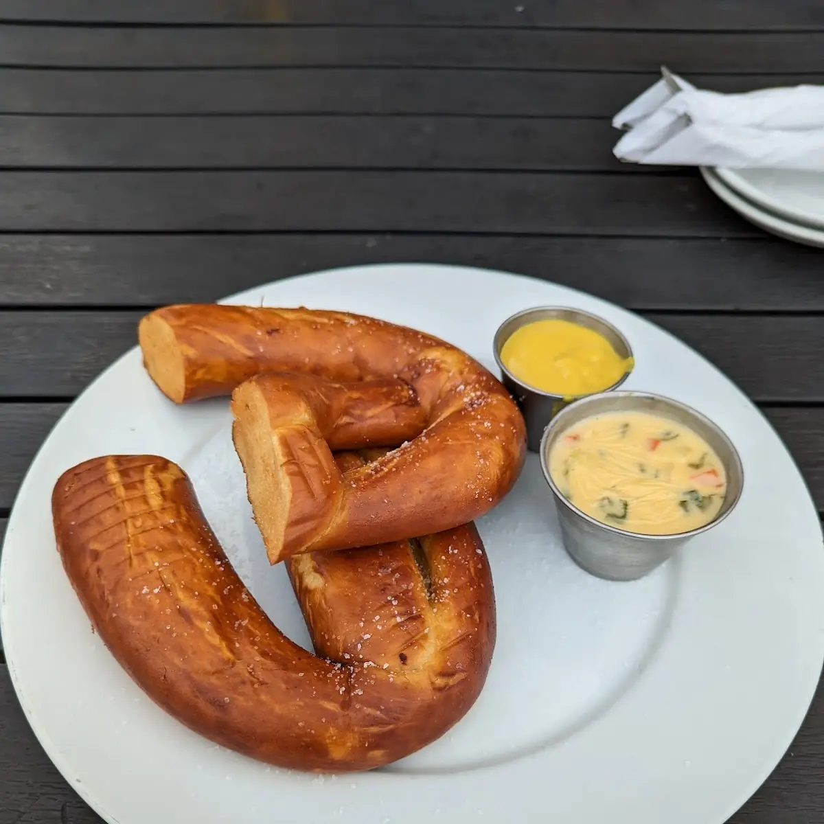 Soft Pretzel with Beer Queso