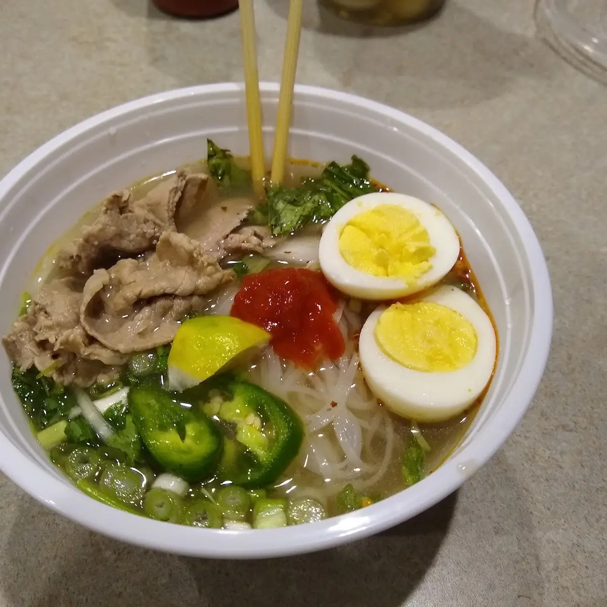 Take Home Beef Pho with Boiled Eggs Added