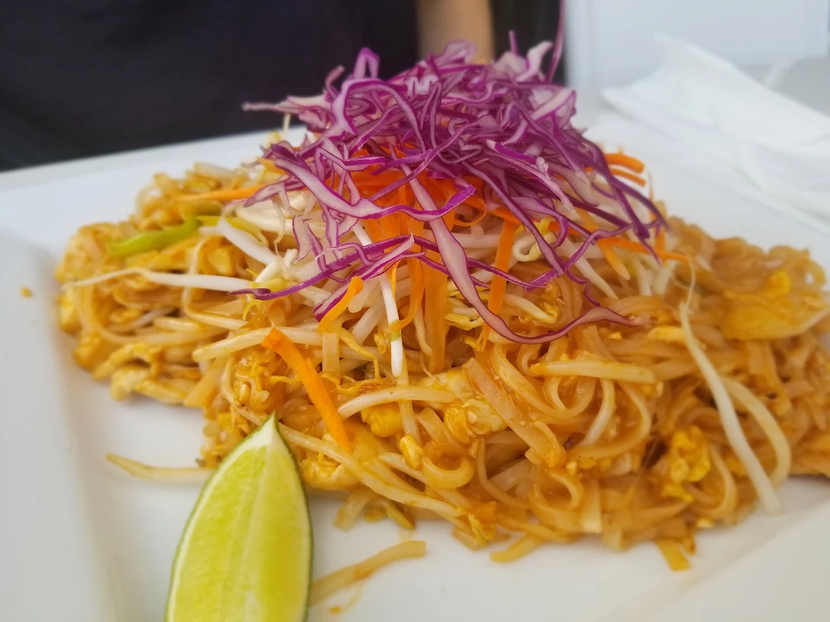 Pad Thai Lunch Special with Salad and Spring Roll, Naka Bistro Lao & Thai Cuisine