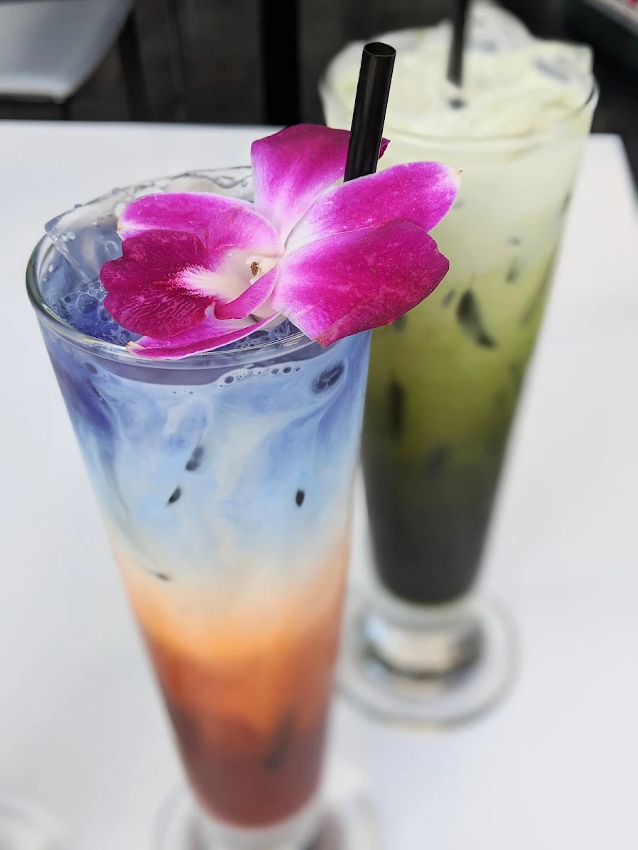 Thai Iced Blue Tea, Naka Bistro Lao & Thai Cuisine