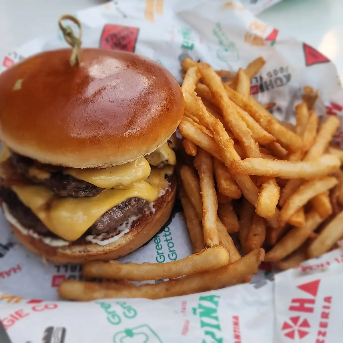 Juicy Burger with Crispy Fries