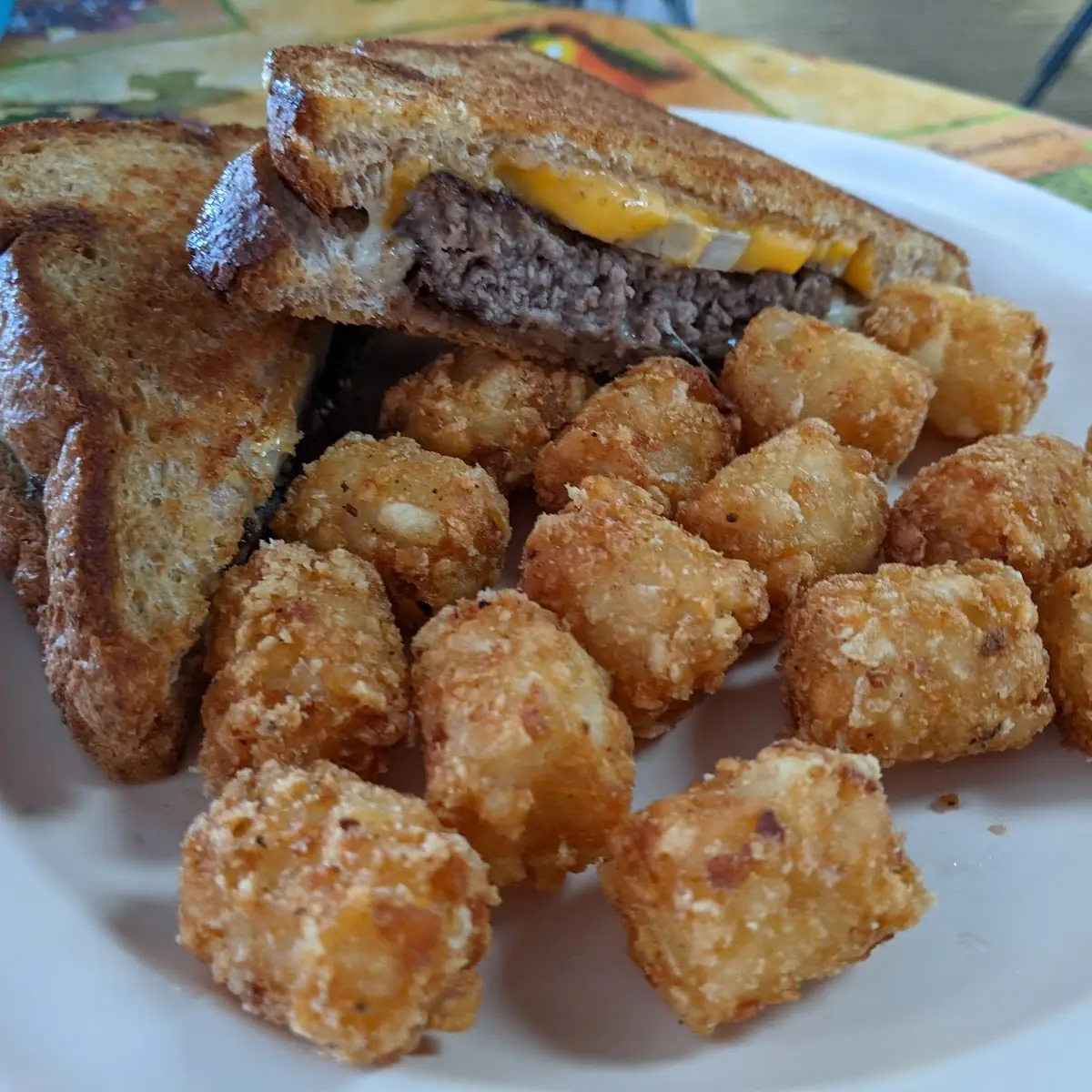 Patty Melt with Tater Tots