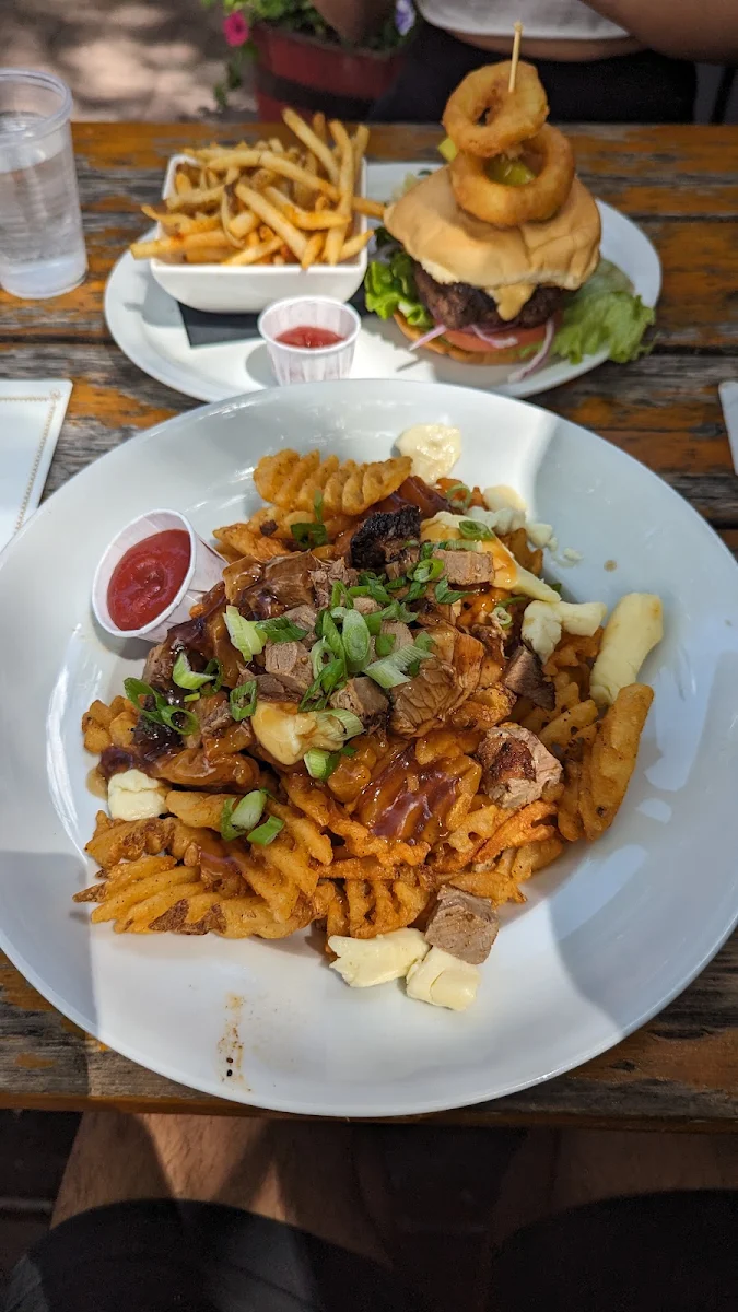 Brisket with Poutine, Rose & Crown Restaurant & Pub