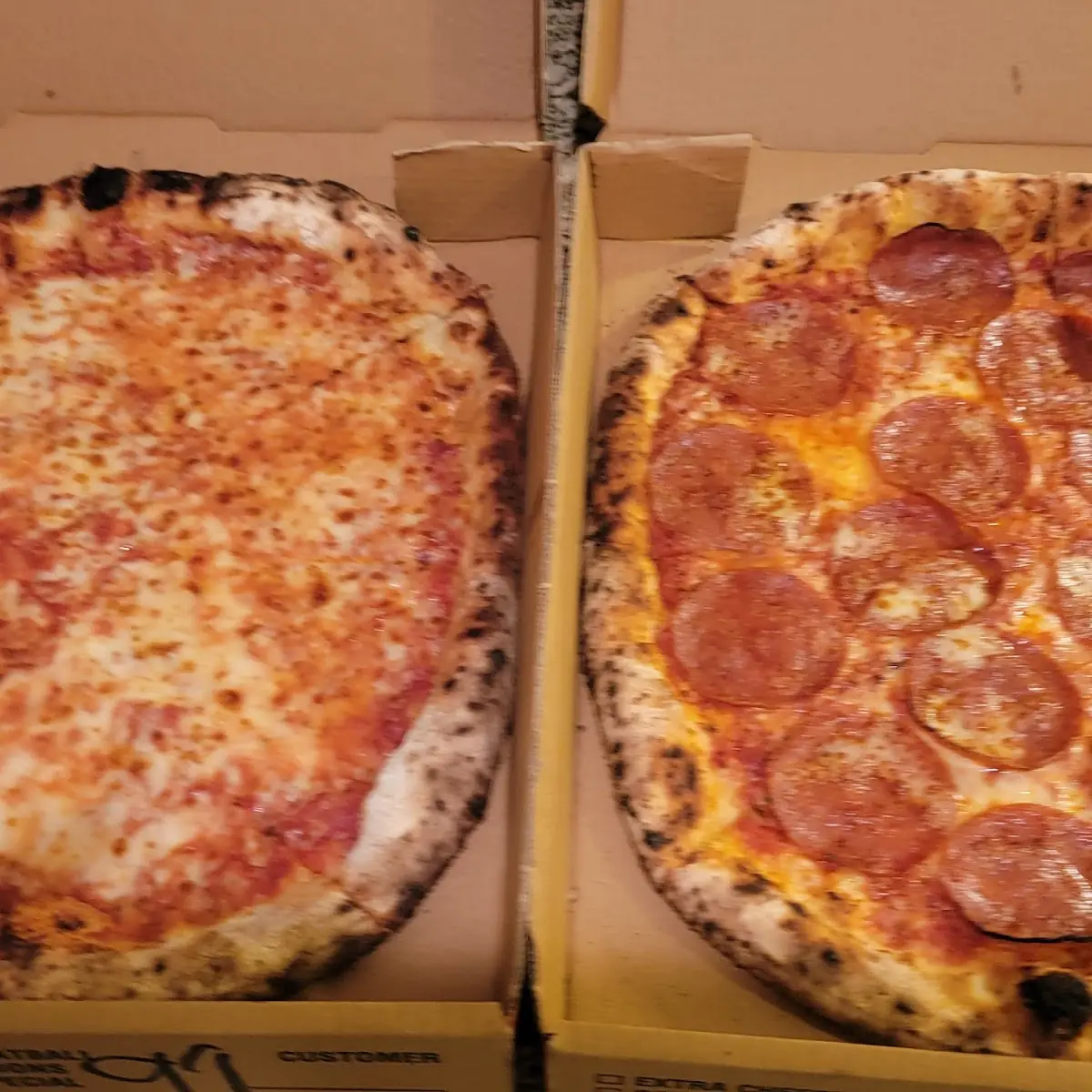 Cheese Pizza and Pepperoni Pizza