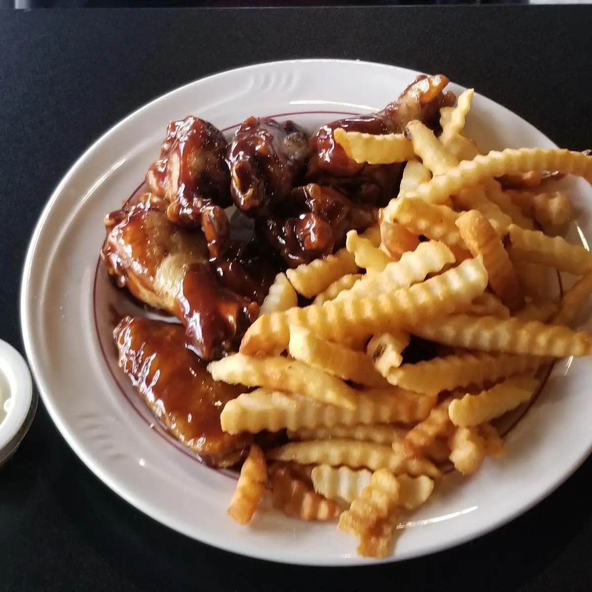 Barbeque Wings and Fries