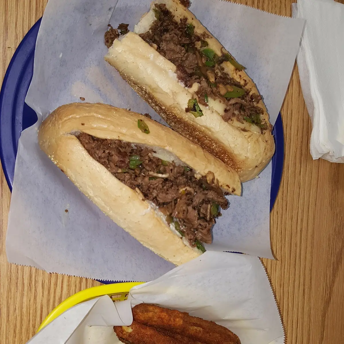 Philly Cheesesteak Sub & Fried Zucchini