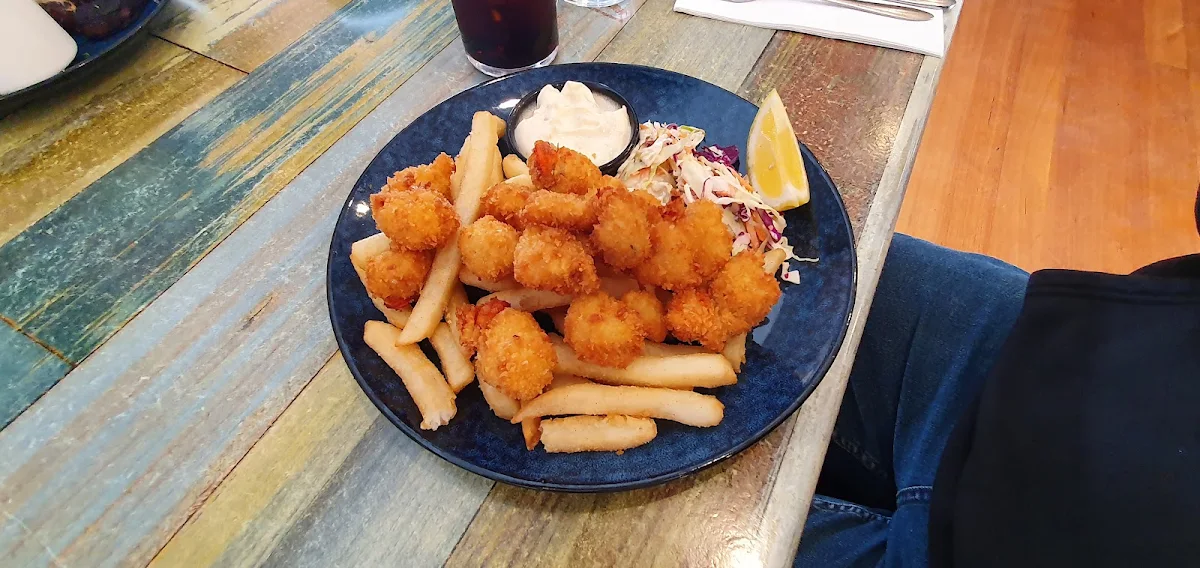 Crumbed Scallops with Chips