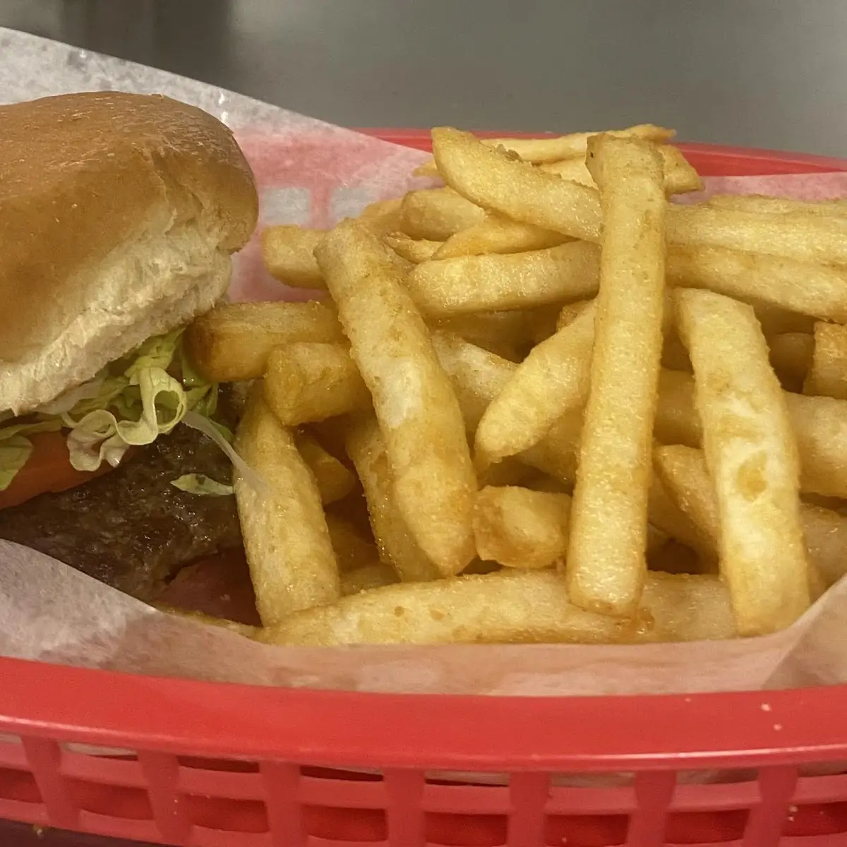 Cheese Burger and Fries