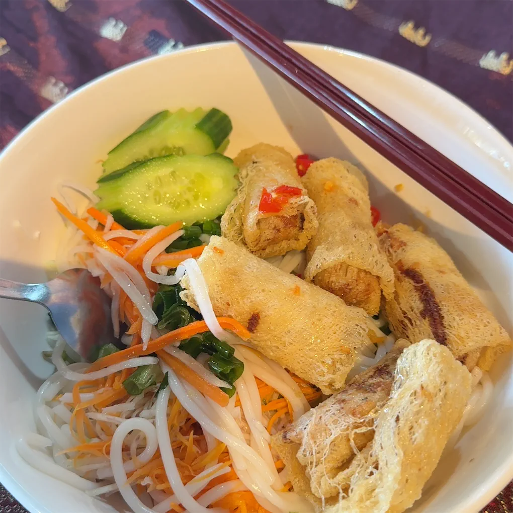 Vermicelli with Veg Spring Rolls, Saigon Pho Restaurant - Dingley Village