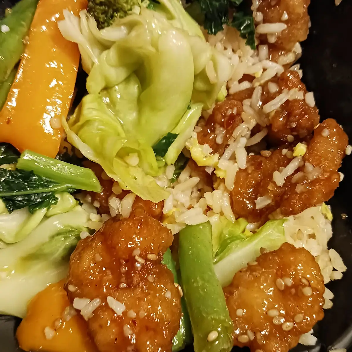 Sesame Chicken Vegetable Fried Rice