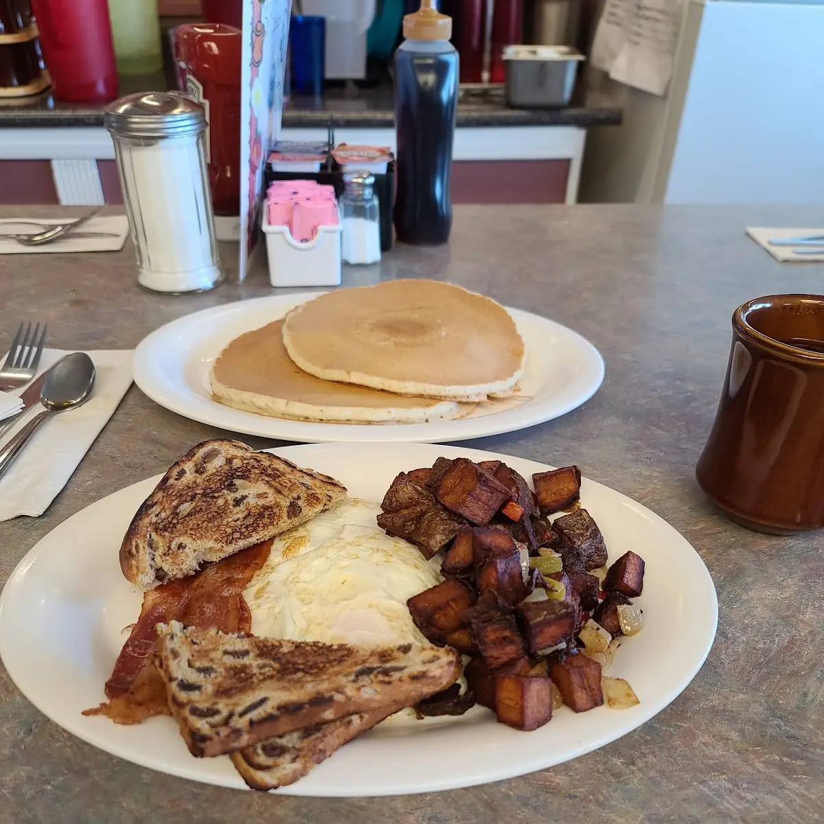 Eggs over Medium Bacon Home Fries