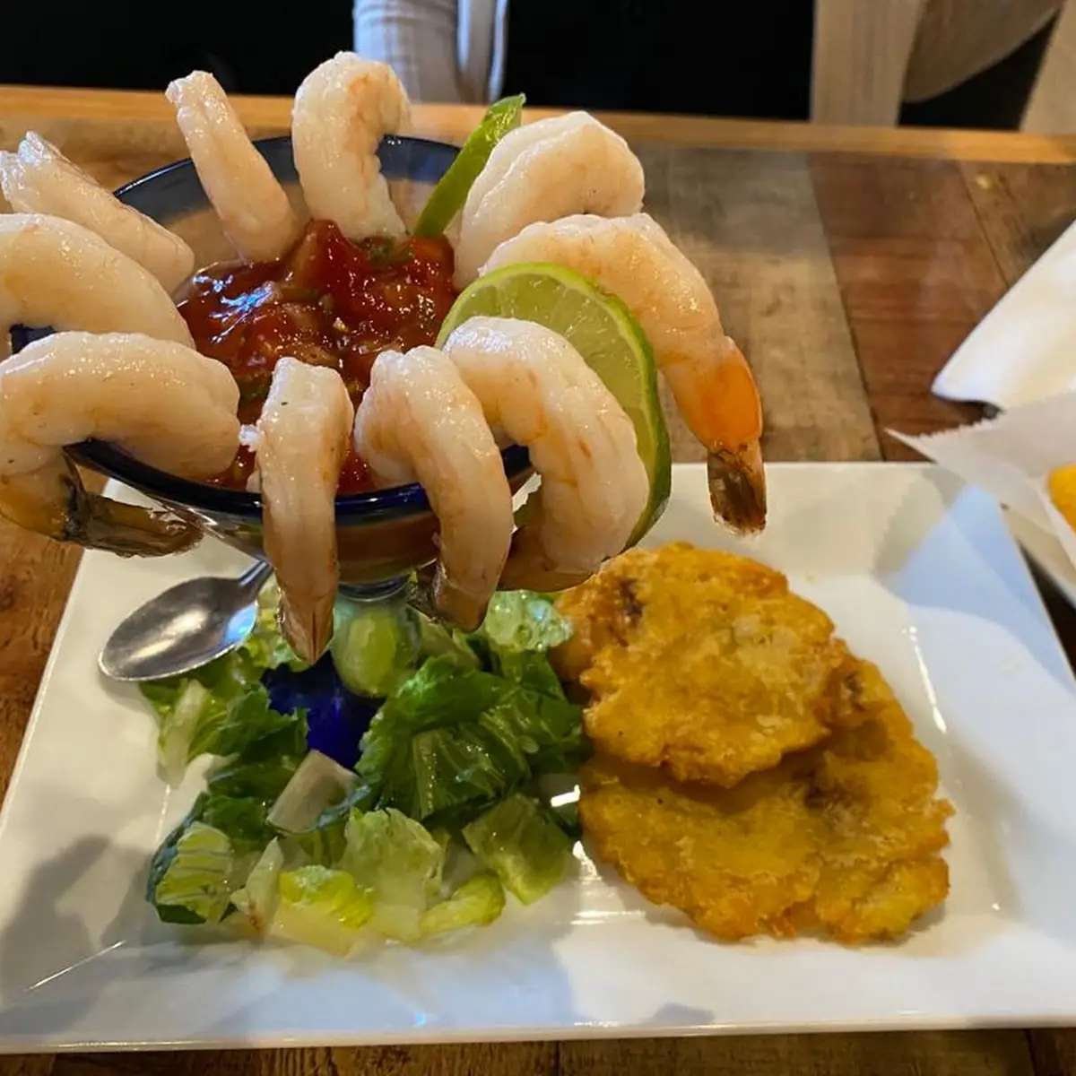Shrimp Cocktail with Fried Plantains