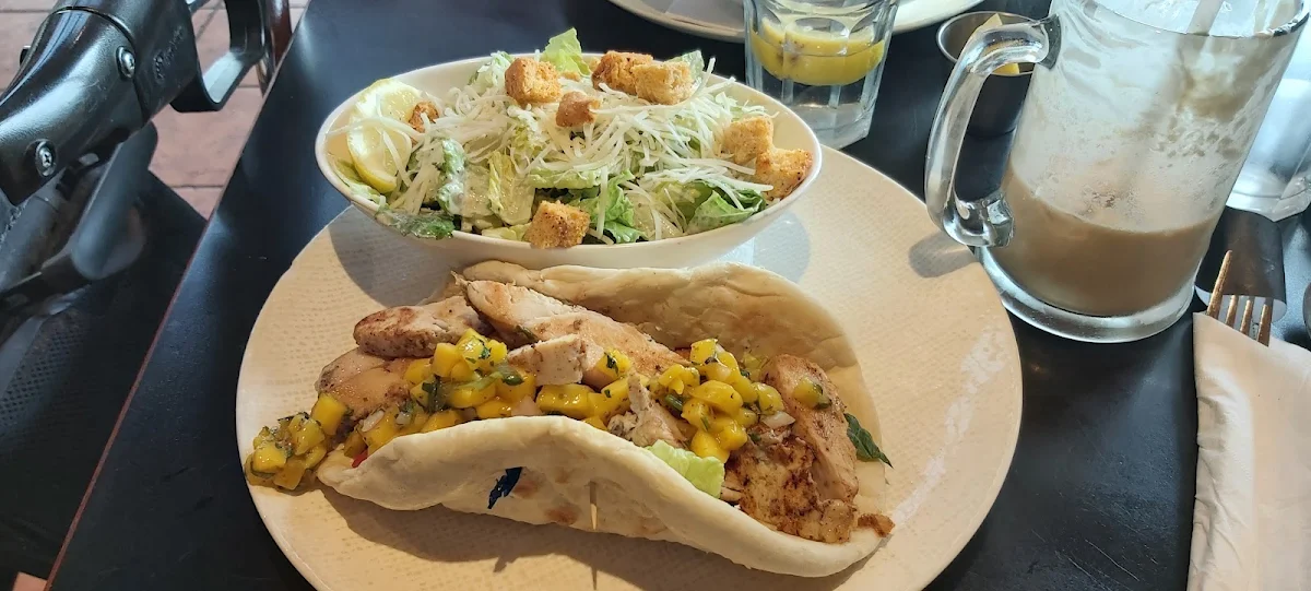 Jerk Chicken Pita and Ceaser Salad