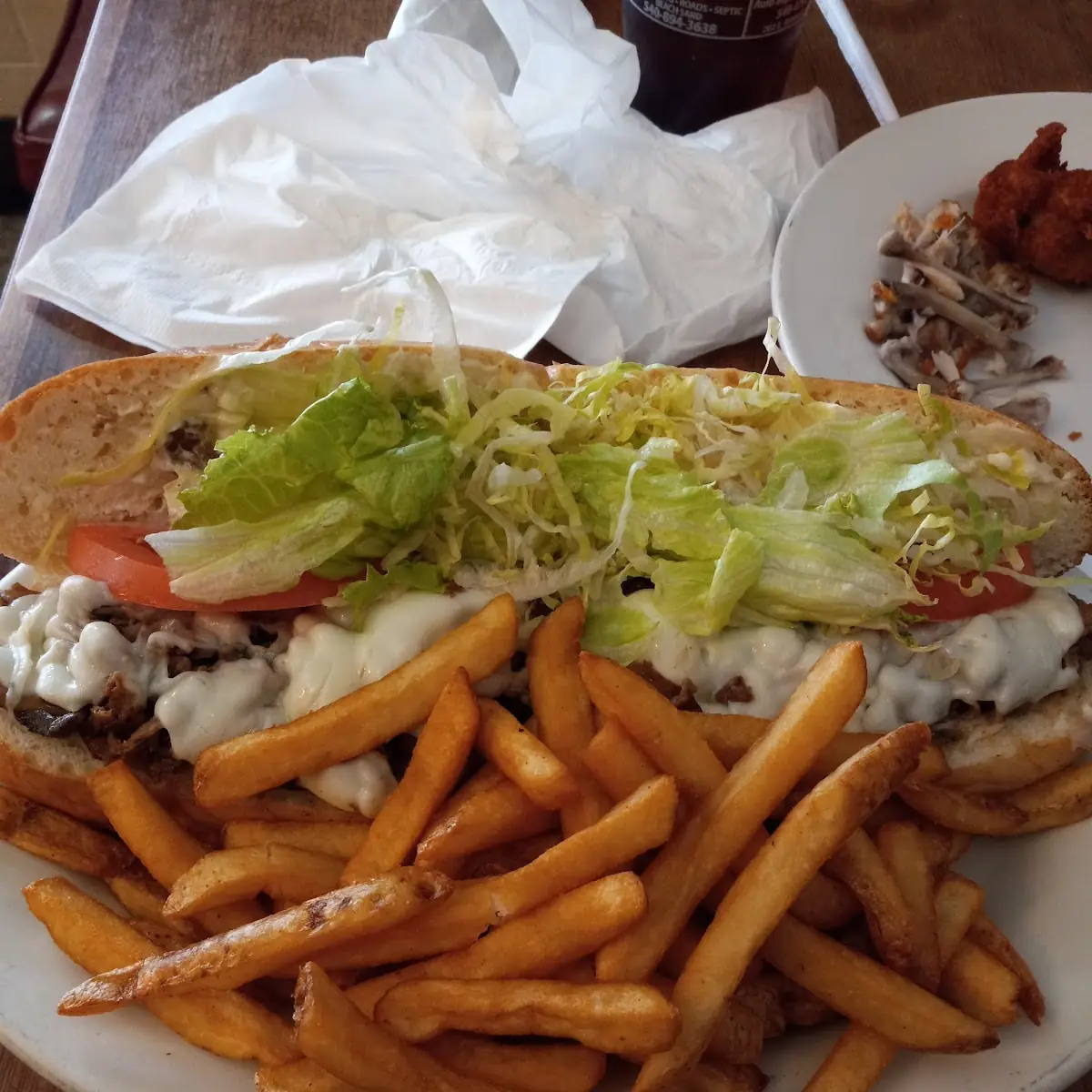 Steak and Cheese Sub and Chicken Wings