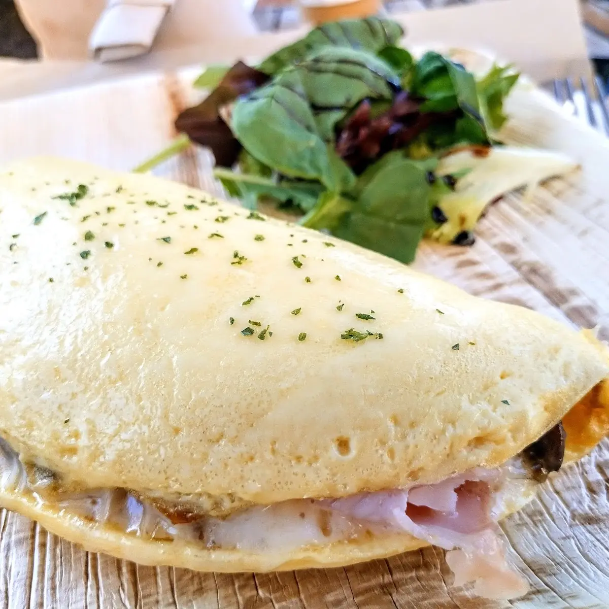 Mushroom & Swiss Omelette Add Ham