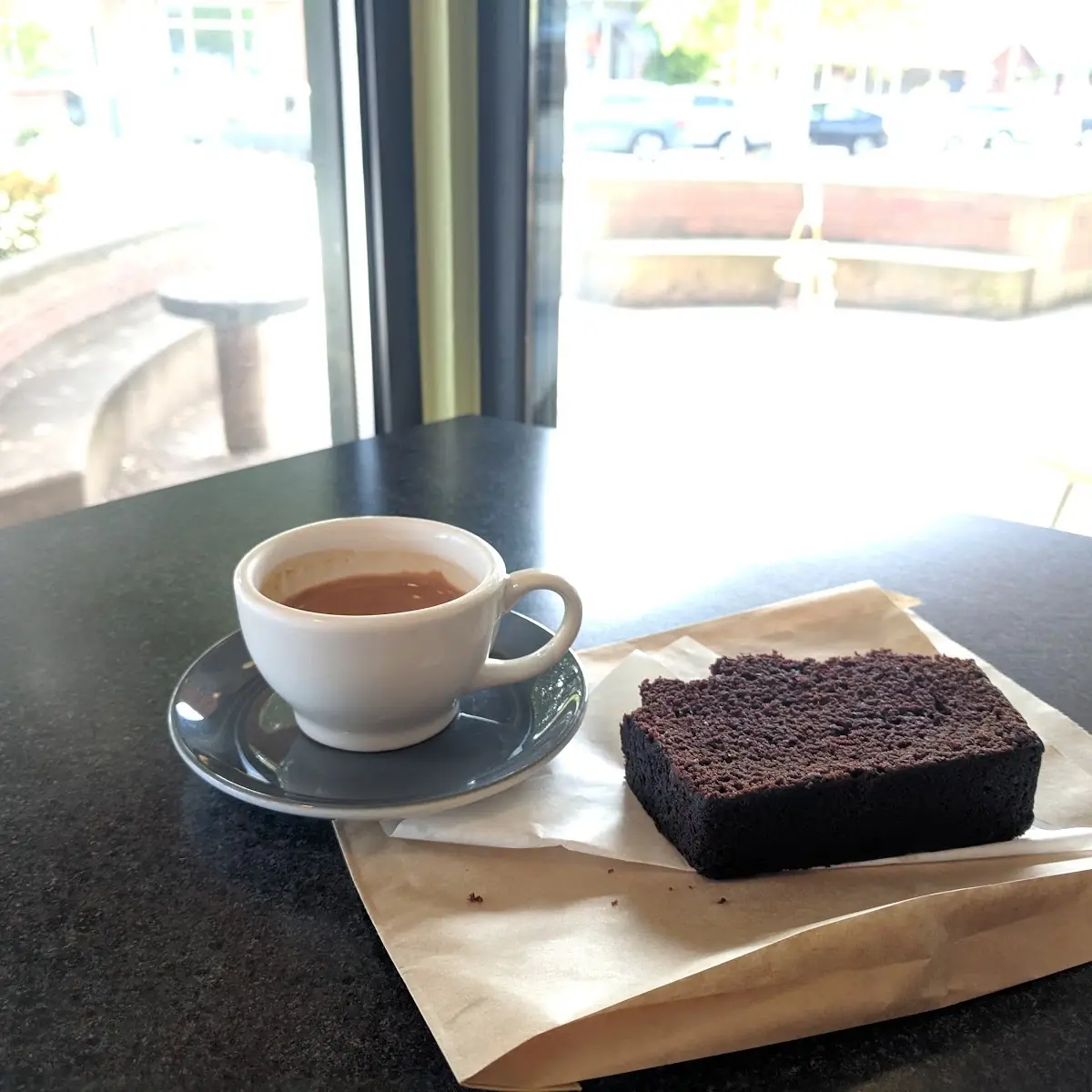 Vegan Chocolate Cake and Double Espresso