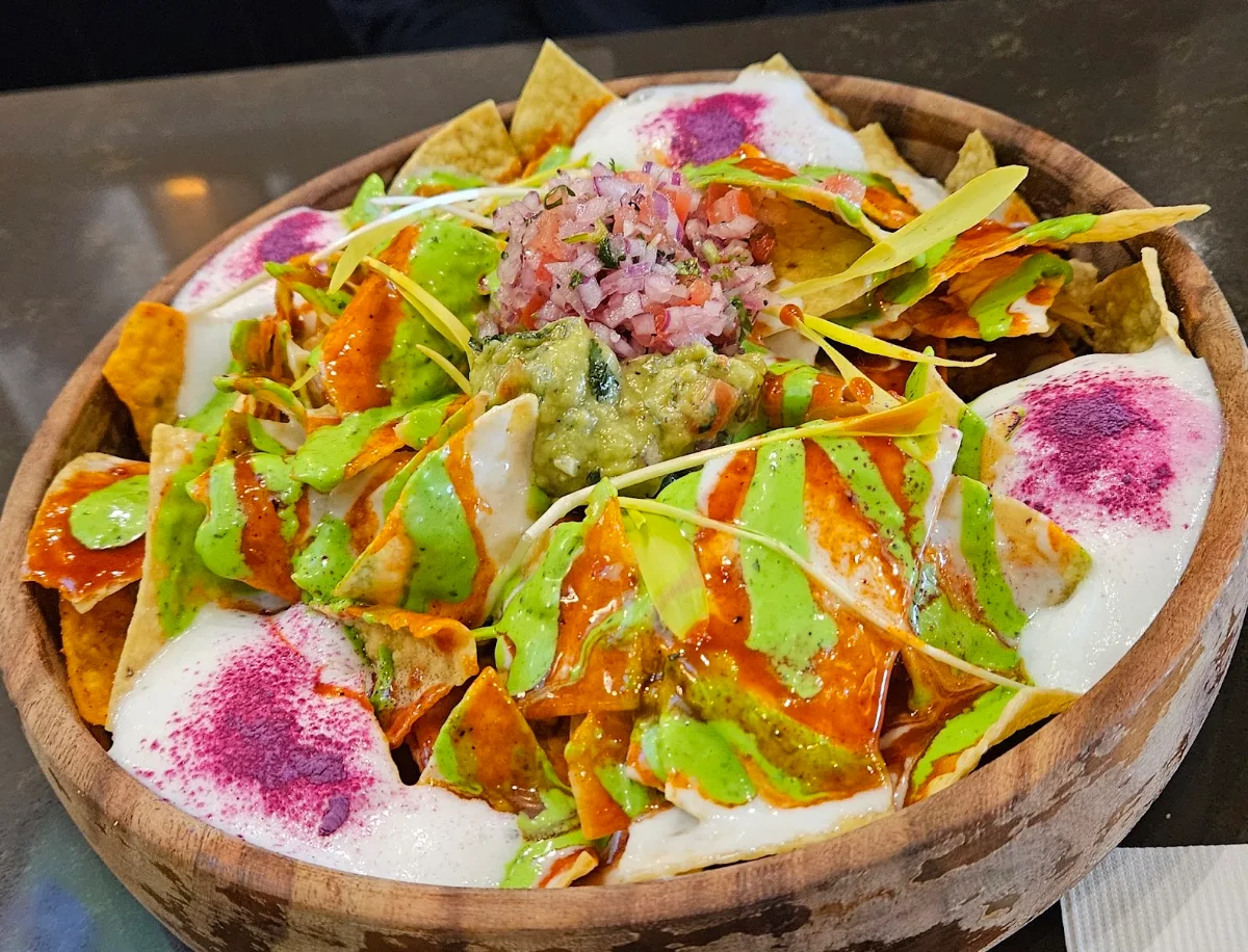 Flaming Nachos Chaat, Rangoli Kitchen + Bar