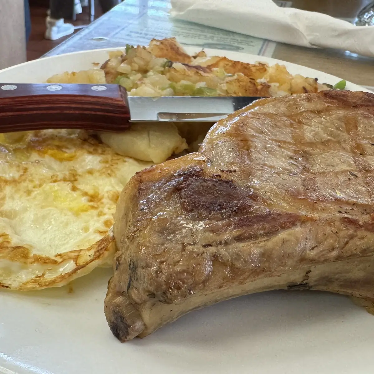 Pork Chop with Gravy with Eggs